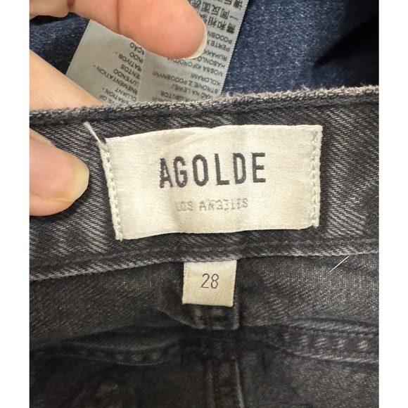Agolde 90's Crop Jeans Mid Rise Loose Bound Straight Leg Button Fly, 28 - Picture 8 of 11